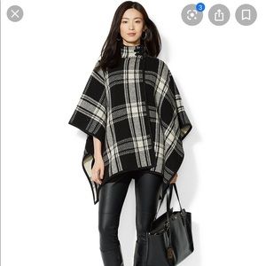 Ralph Lauren Plaid Poncho Sweater Cape